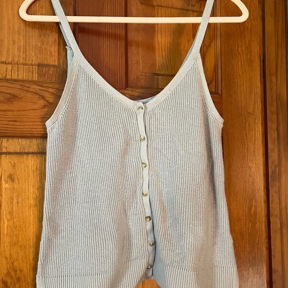 Abercrombie & Fitch Gray Knit Tank Top